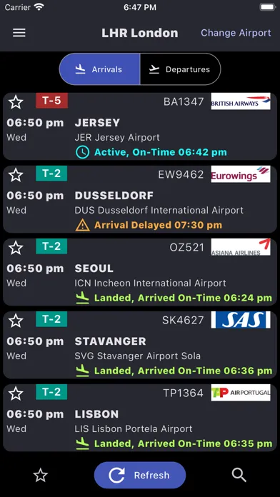 Captures d'écran de Flight Information Global