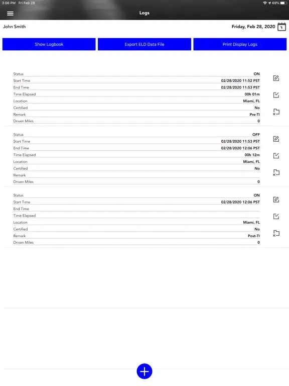 Fleet Hawks ELD iPad 应用截图