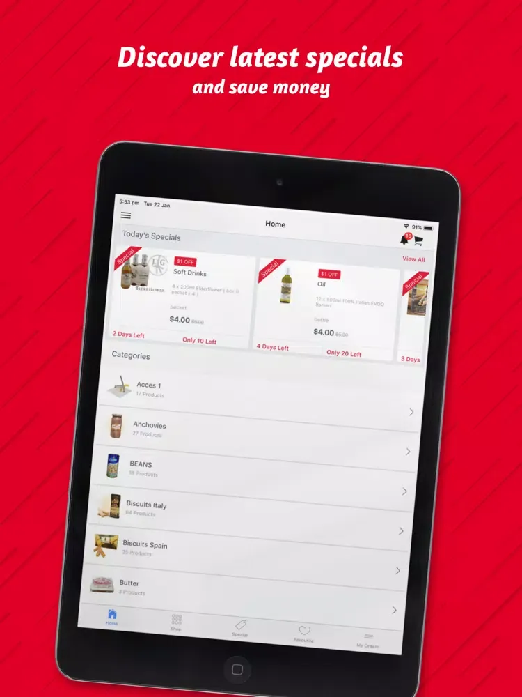 Capturas de tela do Italian Food Ordering App iPad 
