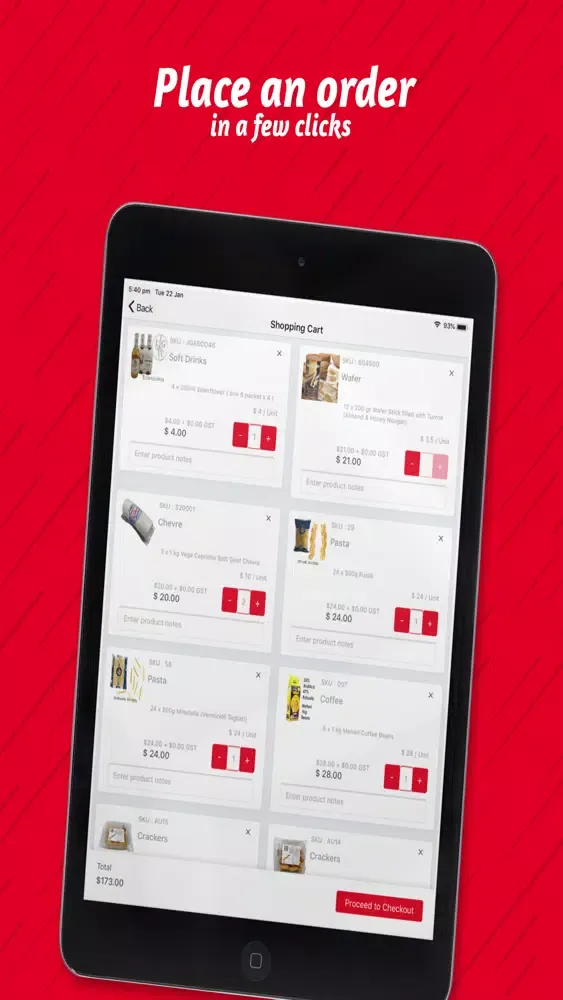 Capturas de tela do Italian Food Ordering App