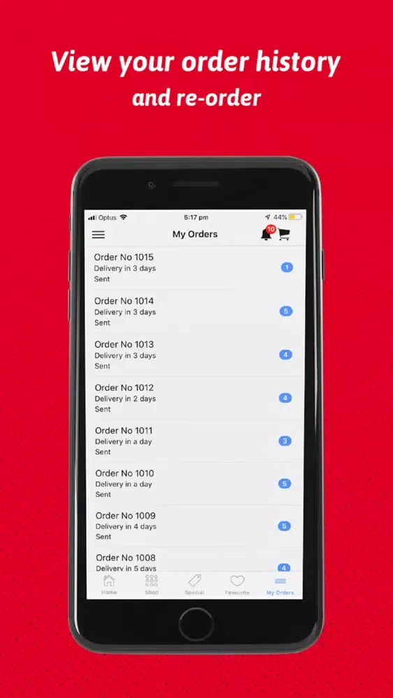 Capturas de tela do Italian Food Ordering App