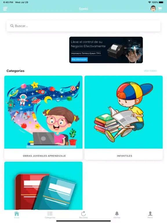 Tangkapan layar Speki Libreria iPad 