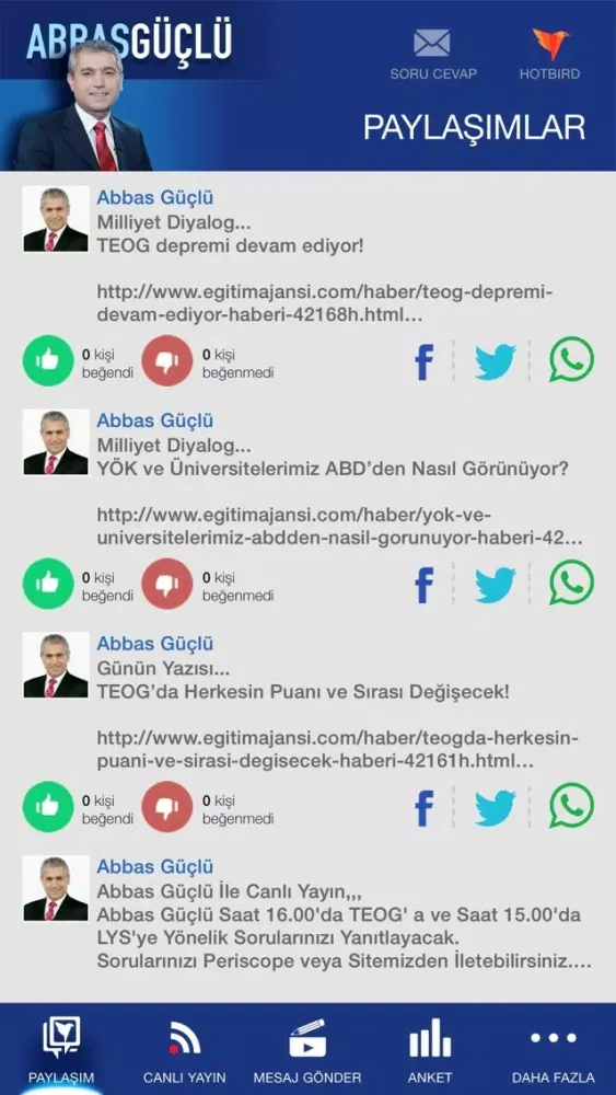 Tangkapan layar Abbas Güçlü
