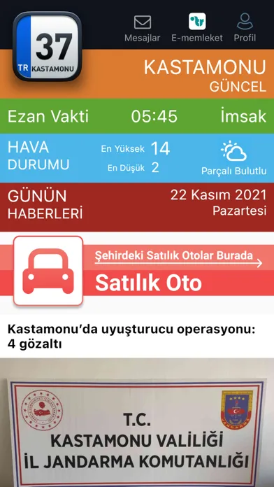 Kastamonu Şehir App سکرین شاٹس
