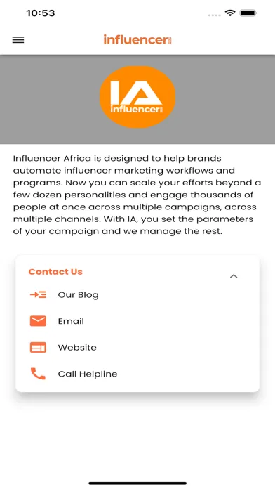 Zrzuty ekranu Influencer Africa
