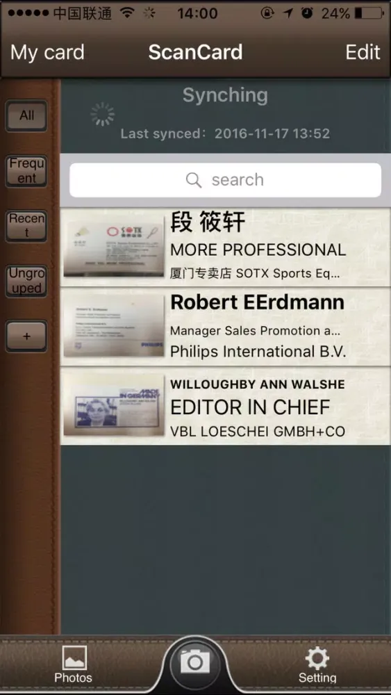 ScanCard-Bizcard Reader (EU) Screenshots