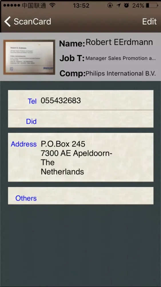 ScanCard-Bizcard Reader (EU) Screenshots