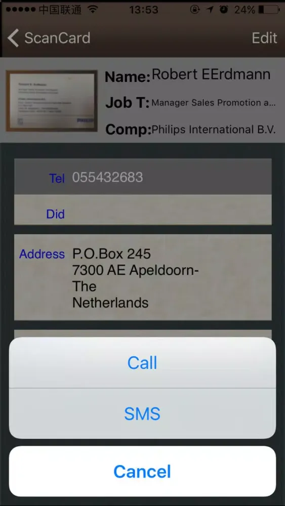 ScanCard-Bizcard Reader (EU) Screenshots