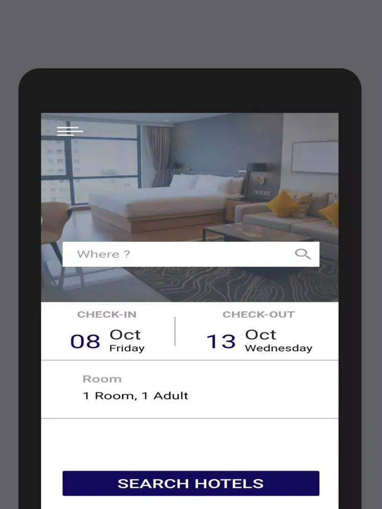 Tangkapan layar Hotel Suite Booking iPad 