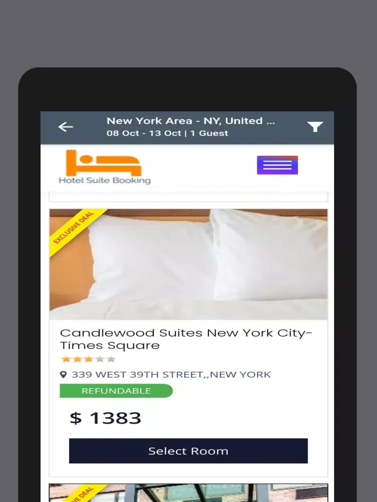 Tangkapan layar Hotel Suite Booking iPad 