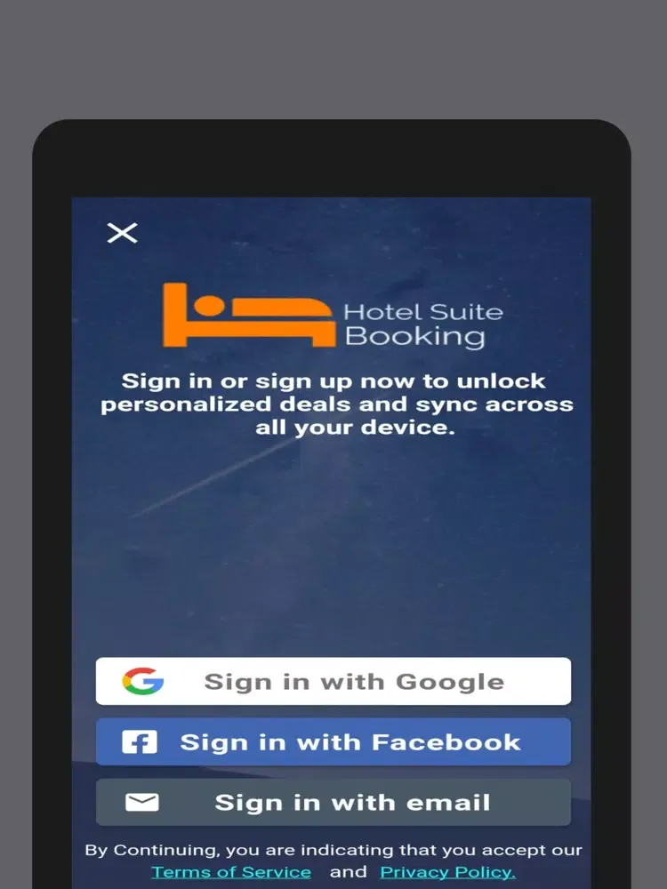 Tangkapan layar Hotel Suite Booking iPad 