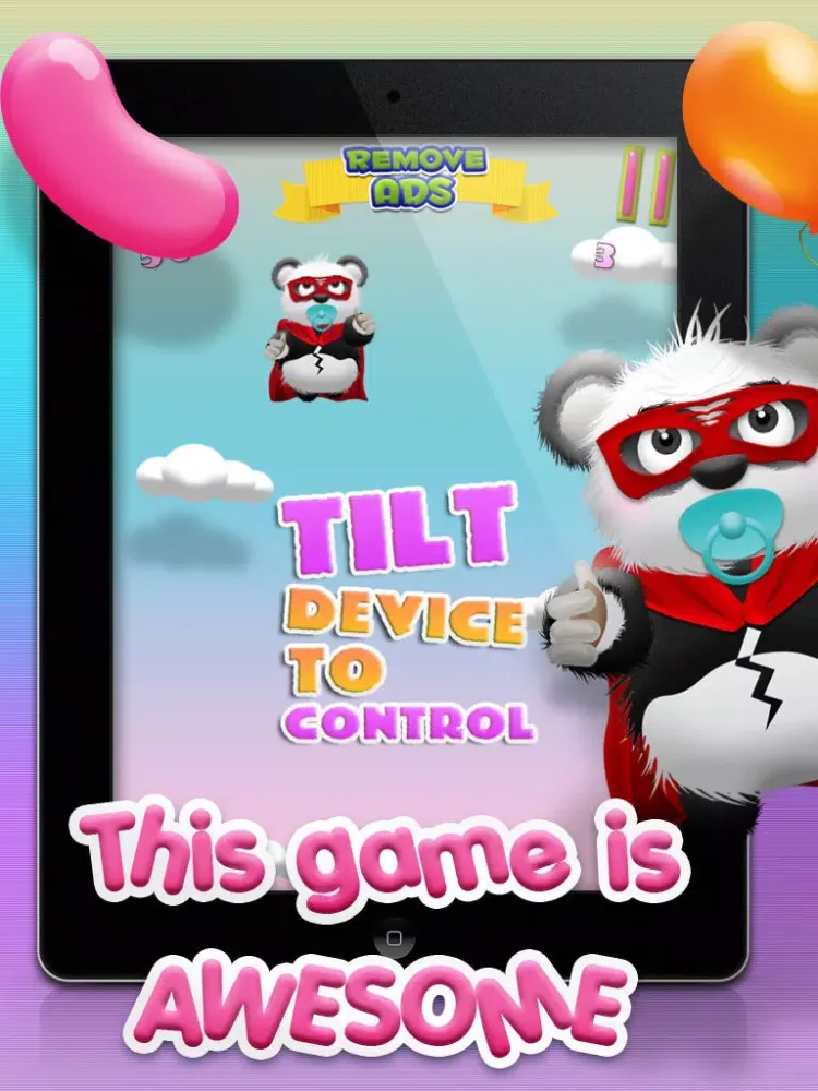 Captures d'écran de Baby Panda Bears Candy Rain - A Fun Kids Jumping Edition FREE Game! iPad 