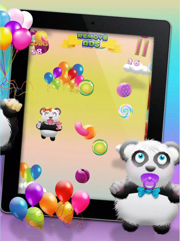 Captures d'écran de Baby Panda Bears Candy Rain - A Fun Kids Jumping Edition FREE Game! iPad 