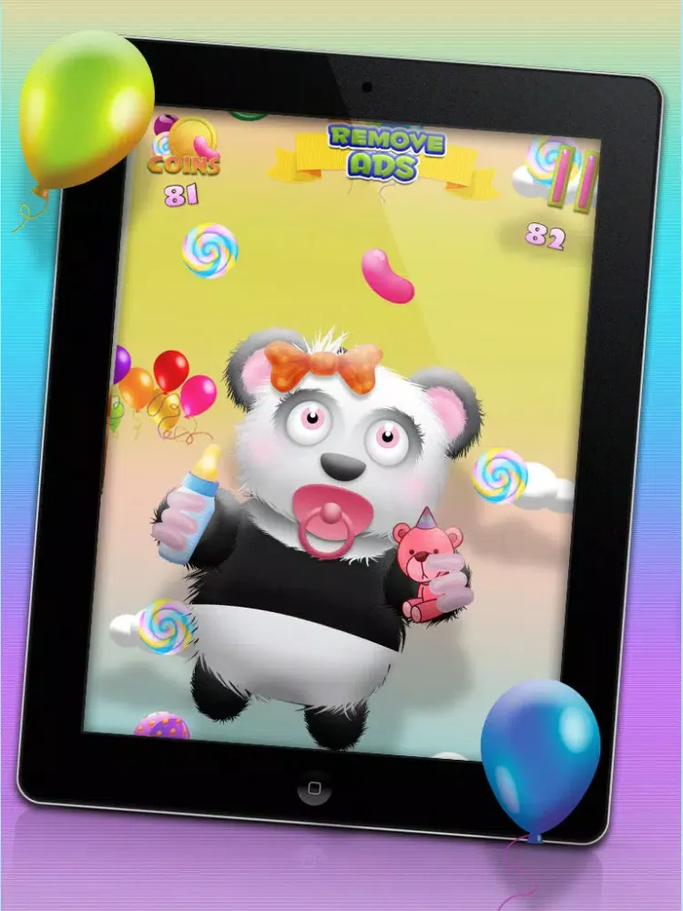 Captures d'écran de Baby Panda Bears Candy Rain - A Fun Kids Jumping Edition FREE Game! iPad 