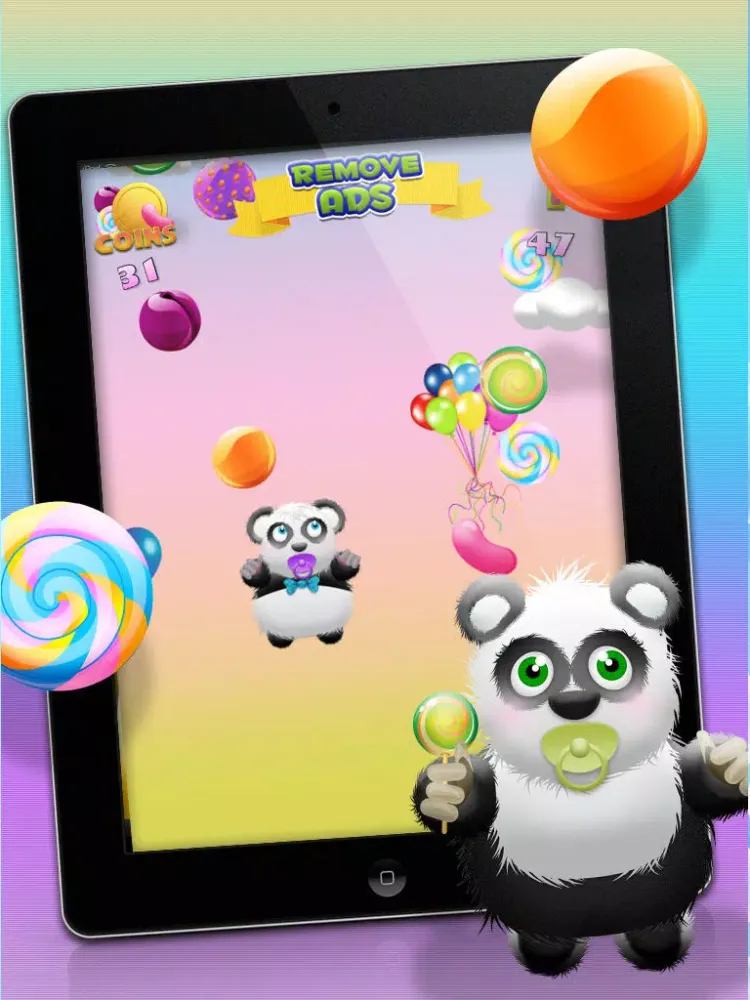 Captures d'écran de Baby Panda Bears Candy Rain - A Fun Kids Jumping Edition FREE Game! iPad 