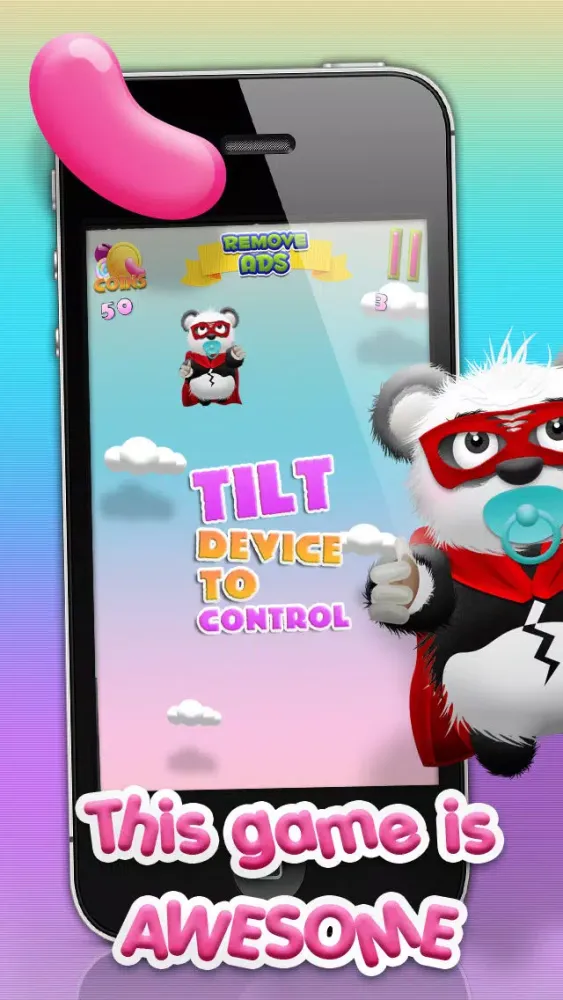Captures d'écran de Baby Panda Bears Candy Rain - A Fun Kids Jumping Edition FREE Game!