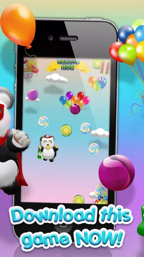 Captures d'écran de Baby Panda Bears Candy Rain - A Fun Kids Jumping Edition FREE Game!