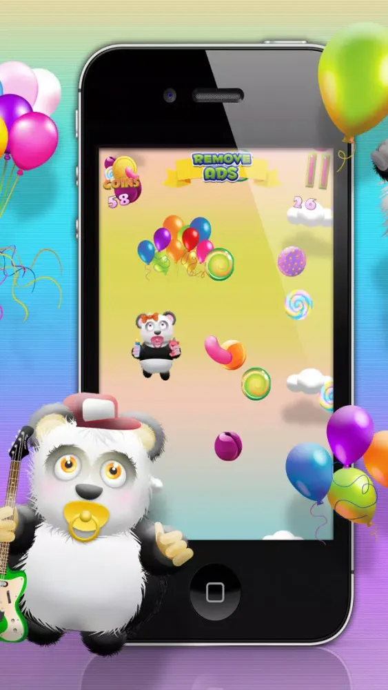 Captures d'écran de Baby Panda Bears Candy Rain - A Fun Kids Jumping Edition FREE Game!