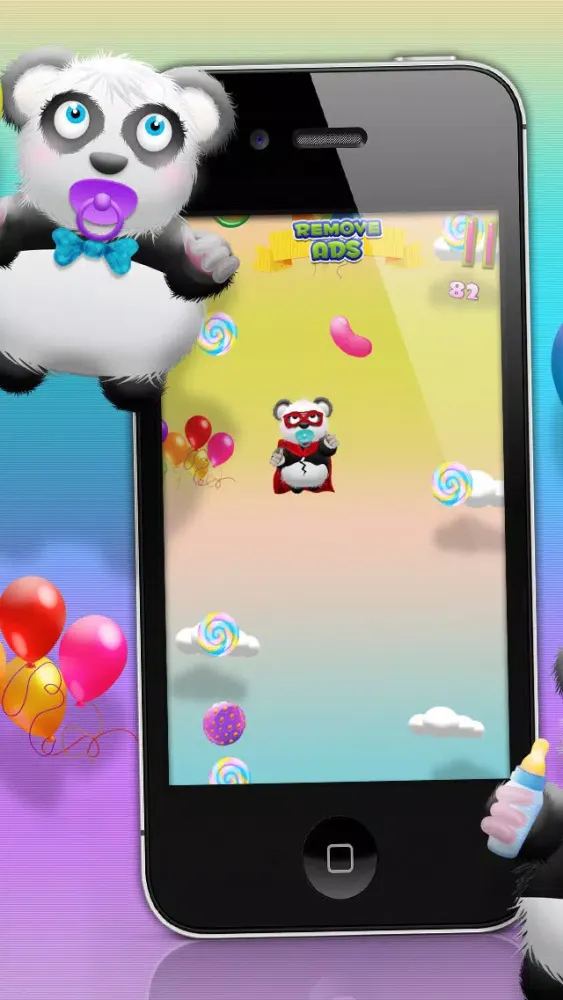 Captures d'écran de Baby Panda Bears Candy Rain - A Fun Kids Jumping Edition FREE Game!