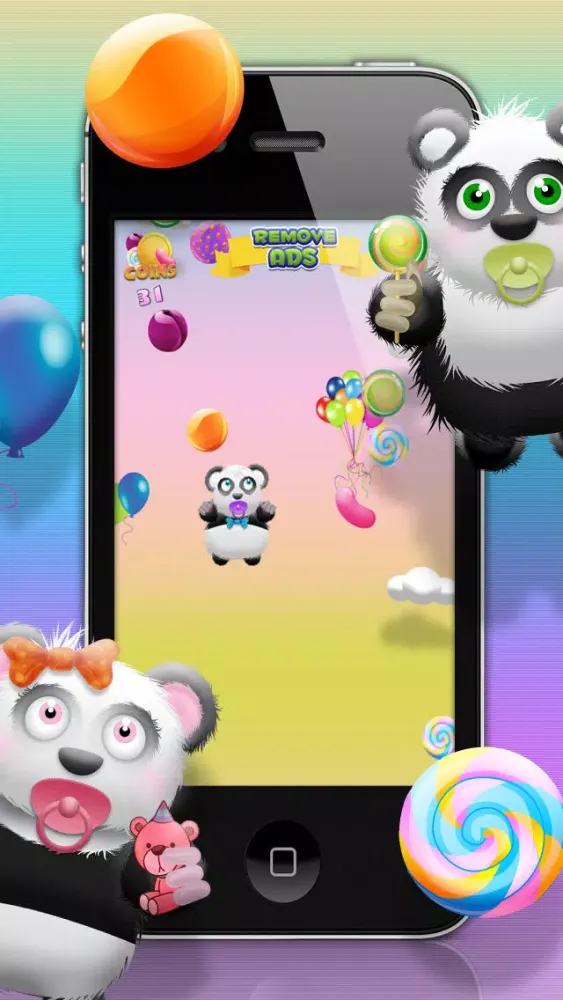 Captures d'écran de Baby Panda Bears Candy Rain - A Fun Kids Jumping Edition FREE Game!