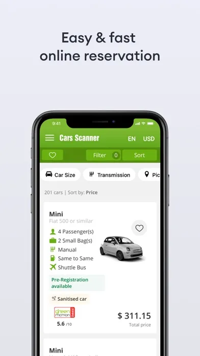 Capturas de pantalla de Cars Scanner - rent a car