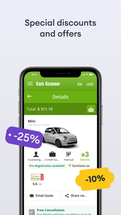 Capturas de pantalla de Cars Scanner - rent a car