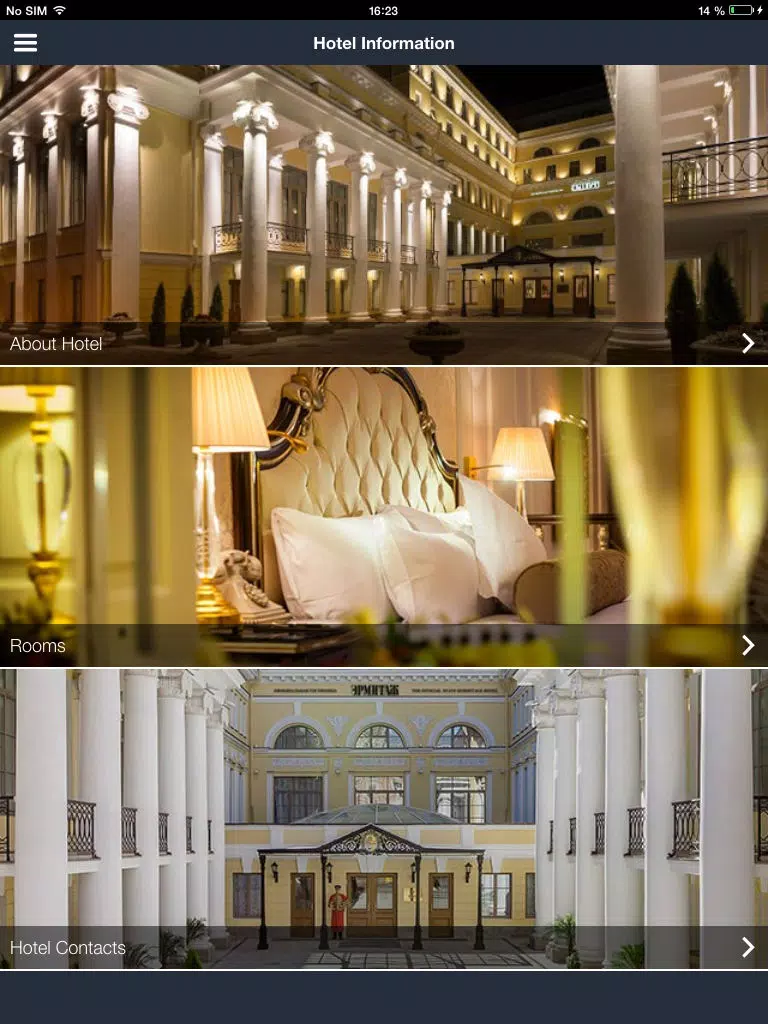 Tangkapan layar The State Hermitage Museum Official Hotel iPad 