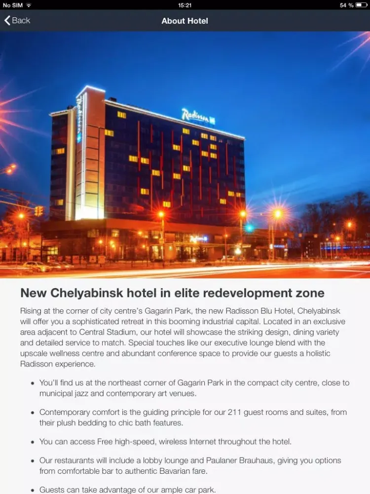 Capturas de pantalla de Radisson Blu Chelyabinsk iPad 
