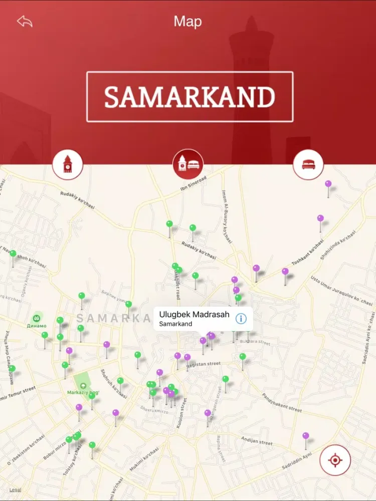 Capturas de tela do Samarkand Tourist Guide iPad 