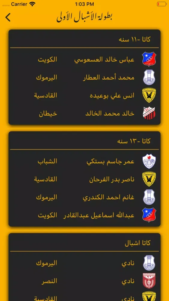 Screenshot di دوري الكاراتيه