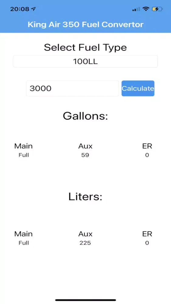 صور King Air 350 Fuel Calculator