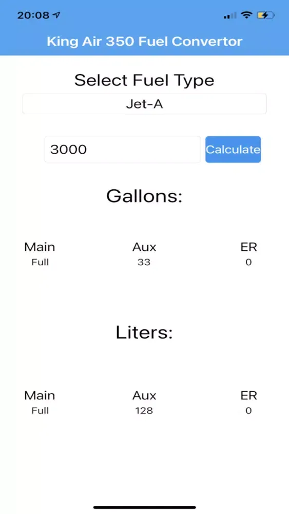 صور King Air 350 Fuel Calculator