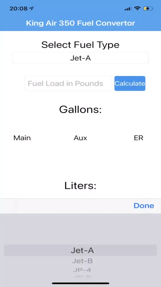 صور King Air 350 Fuel Calculator