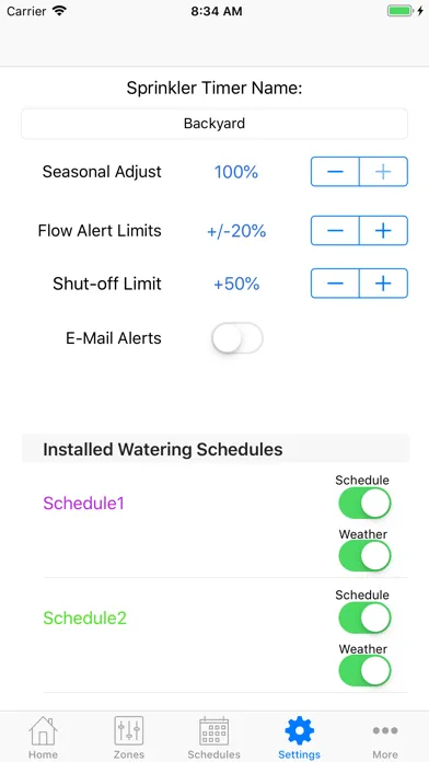 Zrzuty ekranu H2OPro Sprinkler Timer