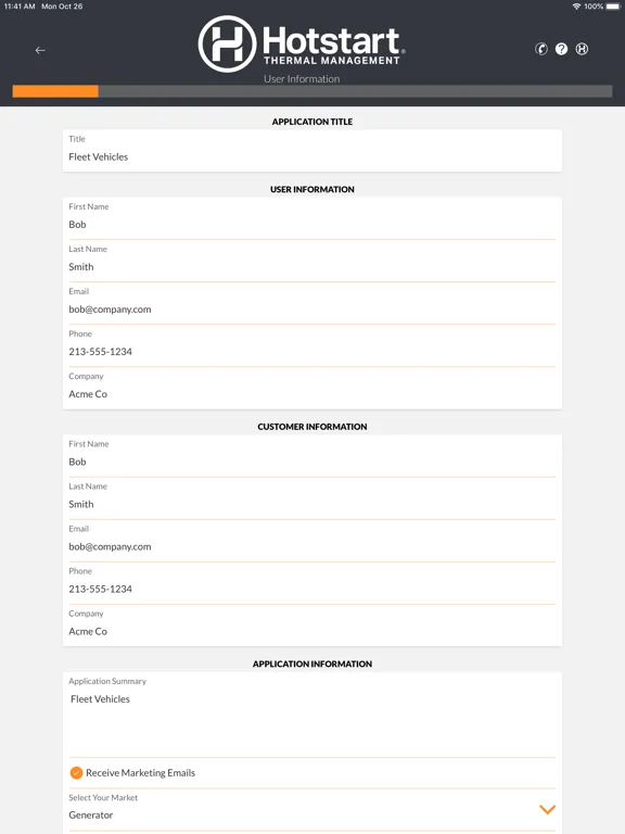 Hotstart Heater Sizing App iPad  스크린샷