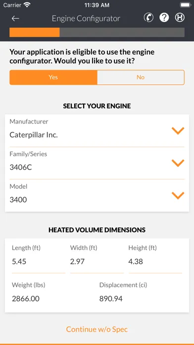 Hotstart Heater Sizing App 스크린샷