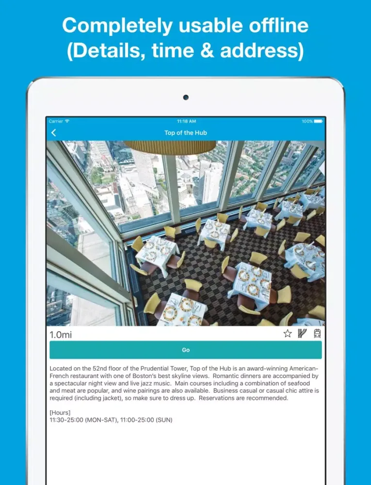 Boston, USA guide, Pilot - Completely supported offline use, Insanely simple iPad  Screenshots