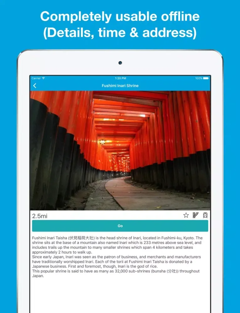 Screenshot di Kyoto guide, Pilot - Completely supported offline use, Insanely simple iPad 