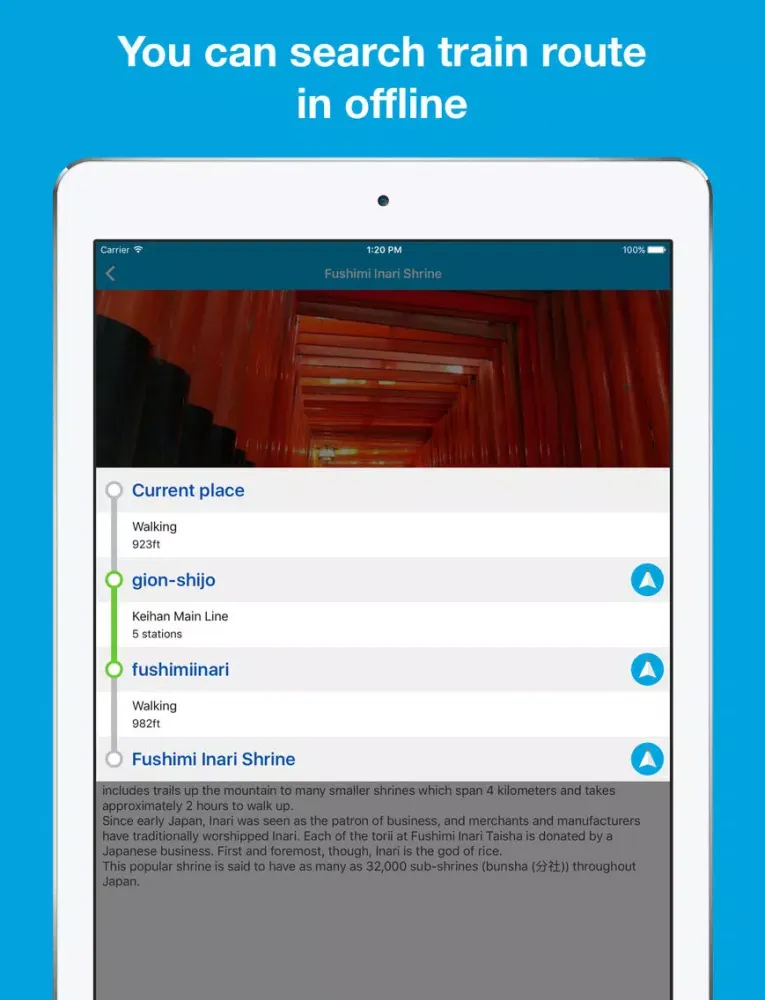 Screenshot di Kyoto guide, Pilot - Completely supported offline use, Insanely simple iPad 