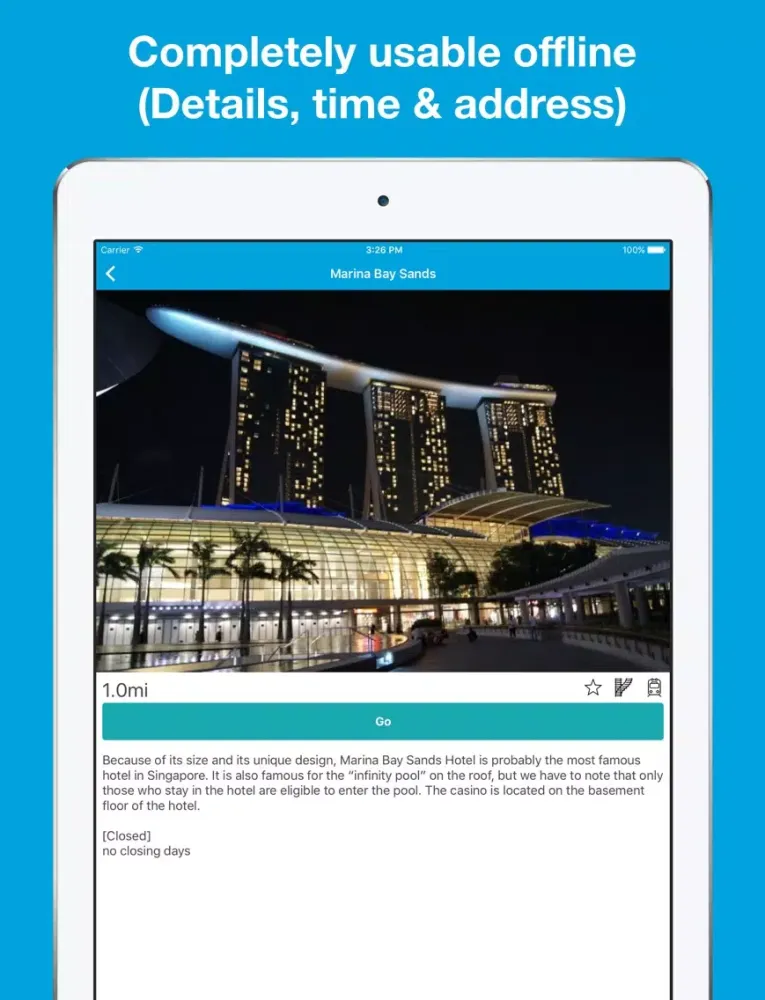 Singapore guide, Pilot - Completely supported offline use, Insanely simple iPad  스크린샷