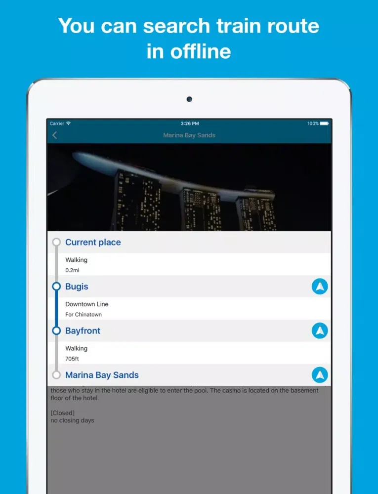 Singapore guide, Pilot - Completely supported offline use, Insanely simple iPad  스크린샷