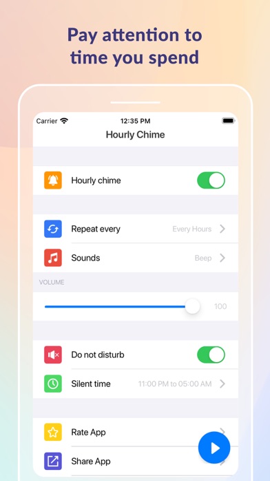 Tangkapan layar Hourly Chime: Time Manager