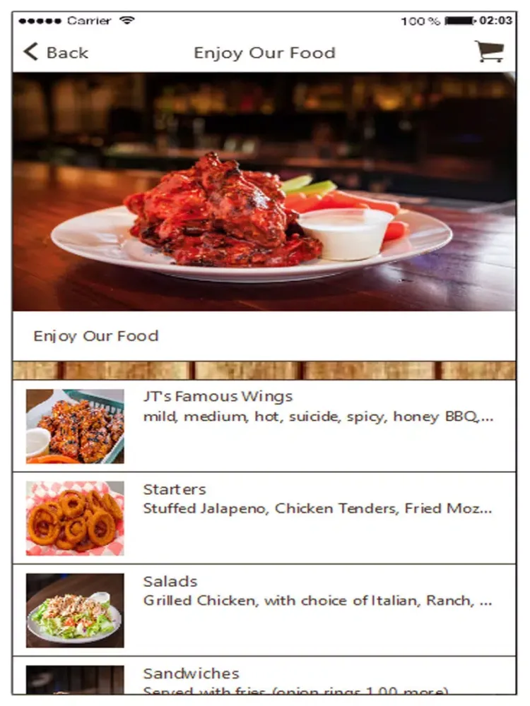 JT's Bar and Grill iPad 应用截图