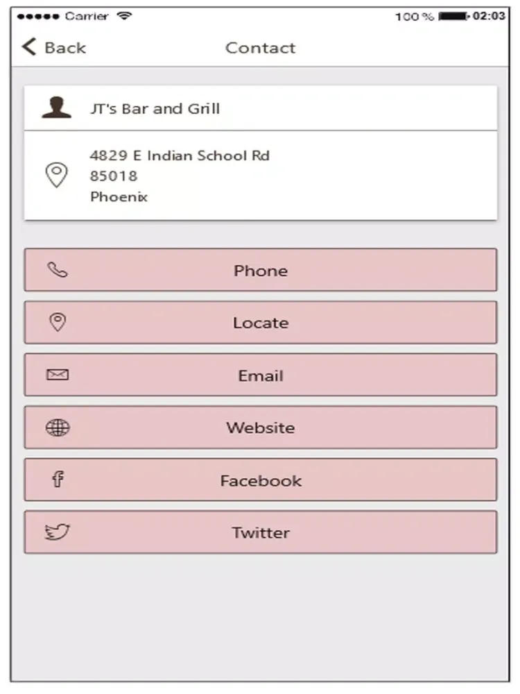 JT's Bar and Grill iPad 应用截图