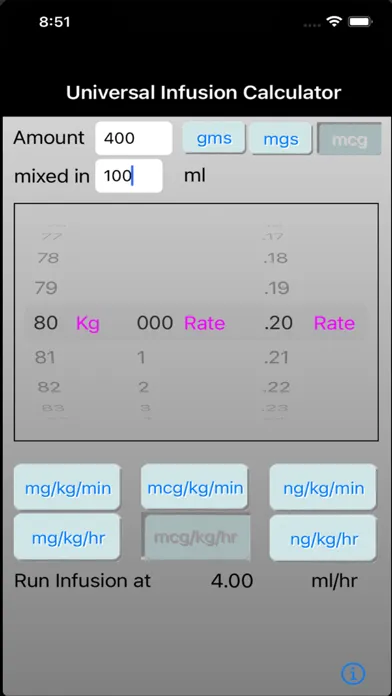 anesthesia infusion calculator سکرین شاٹس