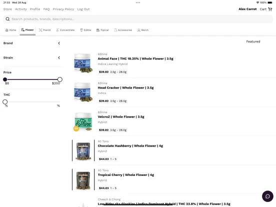 Ảnh chụp màn hình của House of Strains iPad 