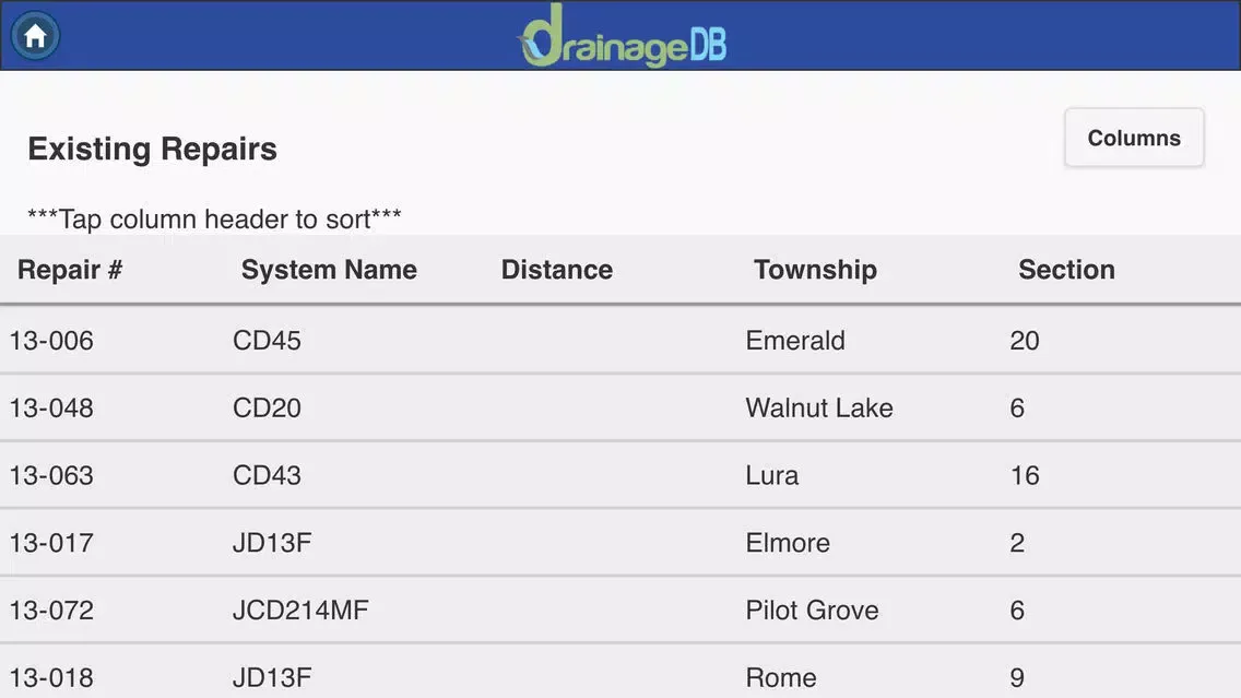 DrainageDB Screenshots