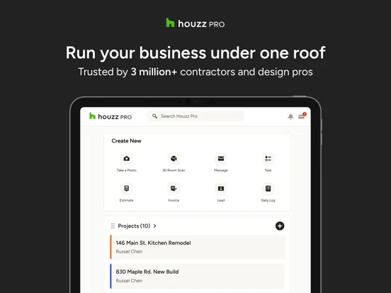 Houzz Pro: Business Management iPad  स्क्रीनशॉट