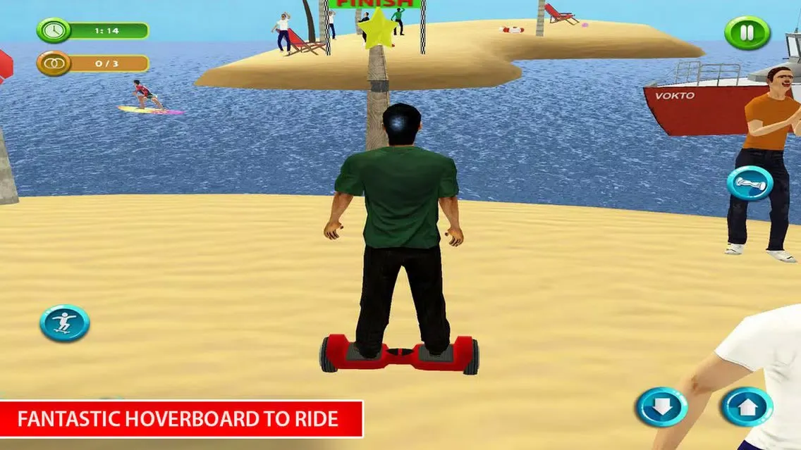 Riding Hoverboard Stunts Beach سکرین شاٹس