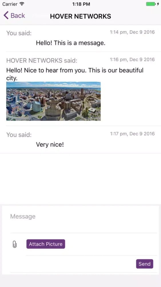 Zrzuty ekranu Hover Messaging
